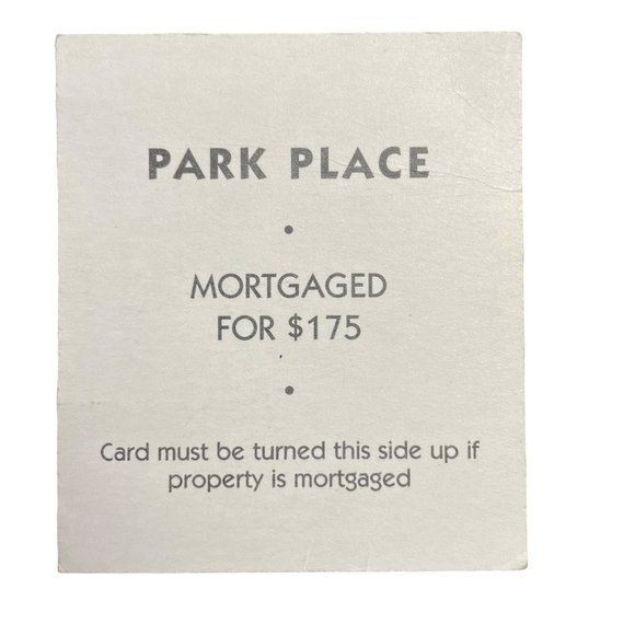 Monopoly Classic Park Place Ave Property Title Deed Card Replacement u - Picture 2 of 2